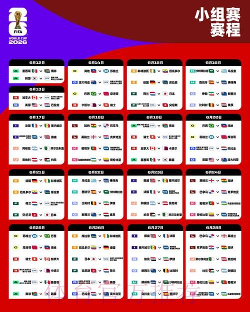 2026世界杯赛程完整版比赛时间表怎么看